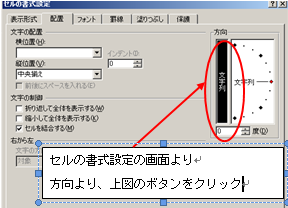 文字配置 縦書き エクセル
