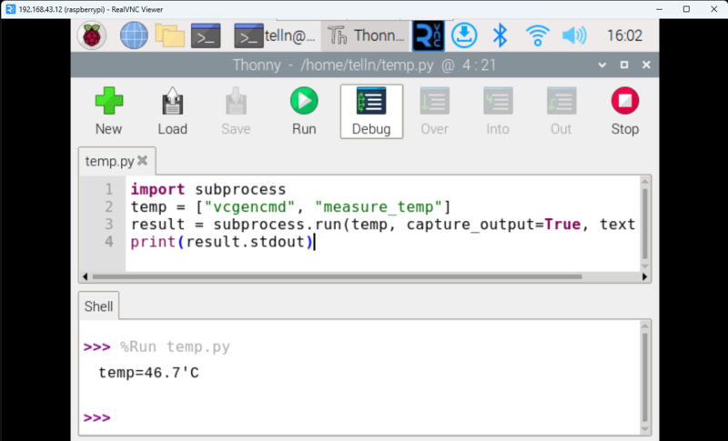 CPU温度を出力するプログラム